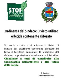 ordinanza stop glifosato Carmignano