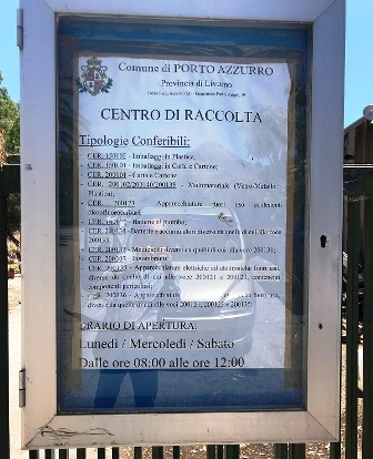 Centro raccolta rifiuti Porto Azzurro_cartello       